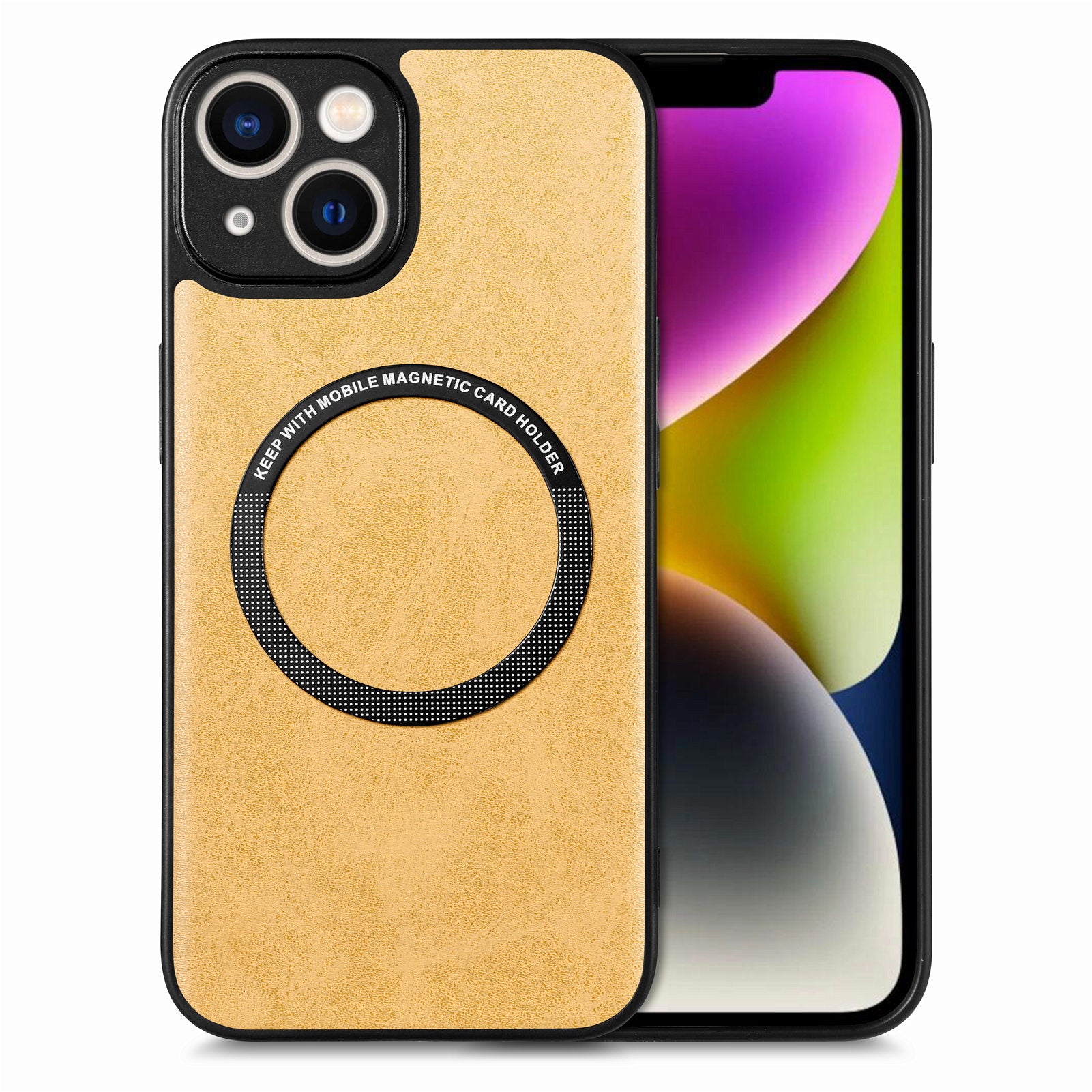Pouzdro na telefon kompatibilní s MagSafe pro iPhone 14 Plus hybridní kryt PC TPU potažený PU kůží Pouzdro na telefon kompatibilní s MagSafe pro iPhone 14 Plus hybridní kryt PC TPU potažený PU kůží